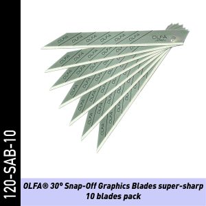 Boîte de 10 lames OLFA pour cutter professionnel 30°